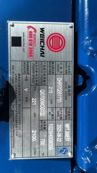 ДВИГАТЕЛЬ В СБОРЕ Weichai WP7.300E51, DHP07Q0748*01 - Bostzap